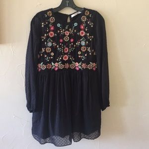 Black embroidered dress